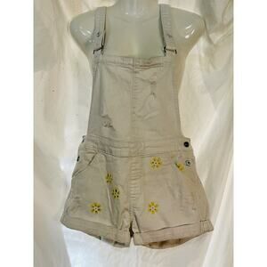 Levi’s Denim Jeans Shortalls Denizen Women’s Medium White Distressed Bohemian